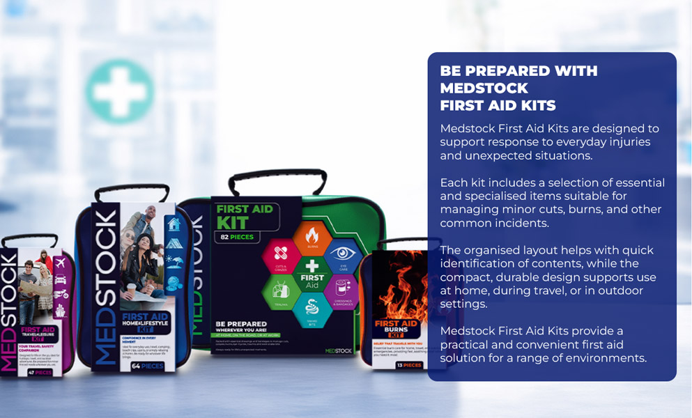 MEDSTOCK Travel & Leisure First Aid Kit – 47 Piece Portable Emergency Medical Kit for Travel, Car, Camping, Hiking & Outdoor Use | Compact Lightweight Case with Bandages & Essentials