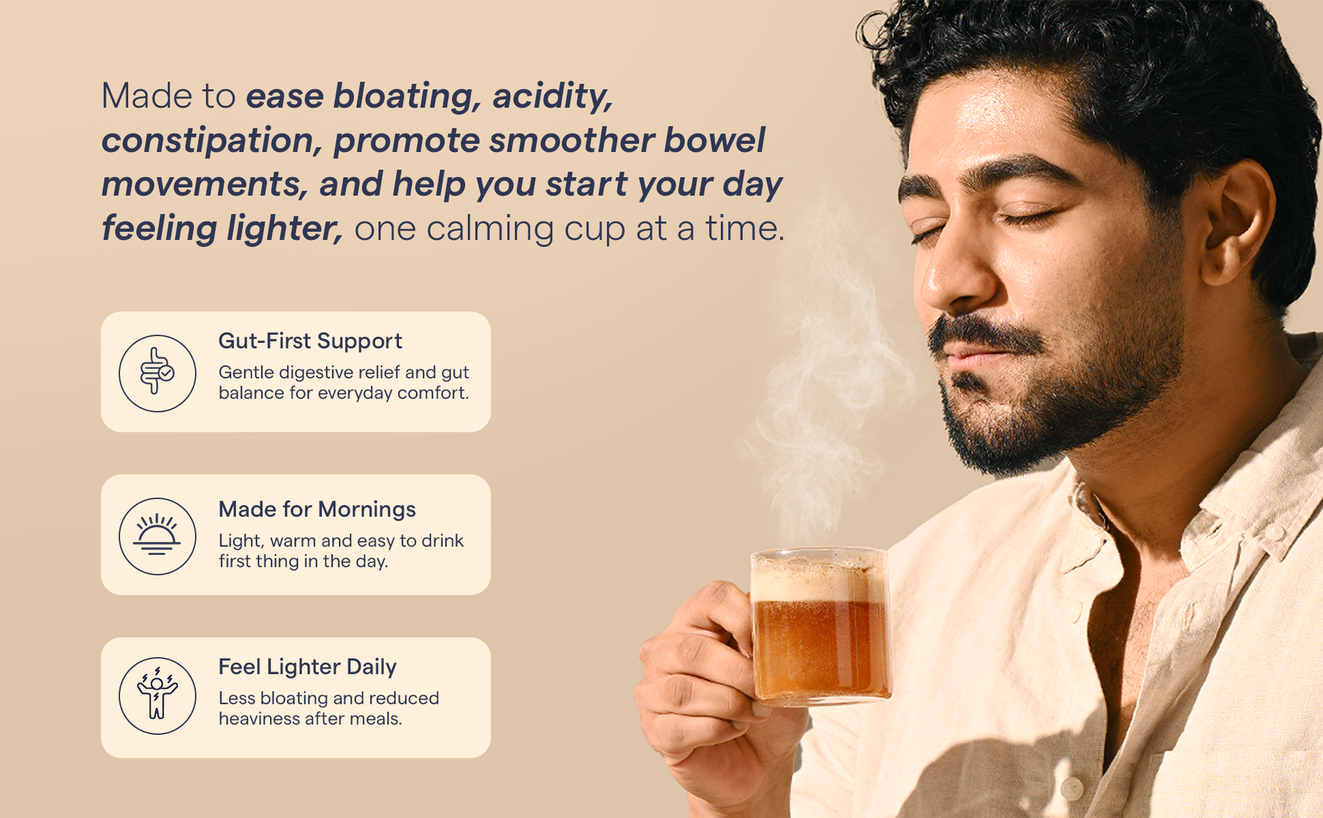 The Good Bug Gut Reset Morning Warm Mix | Effervescent Tablets with Ayurvedic ingredients & Prebiotic Fibres | Supports Regular Bowels, Eases Bloating & Digestive Comfort | 15 Tablets