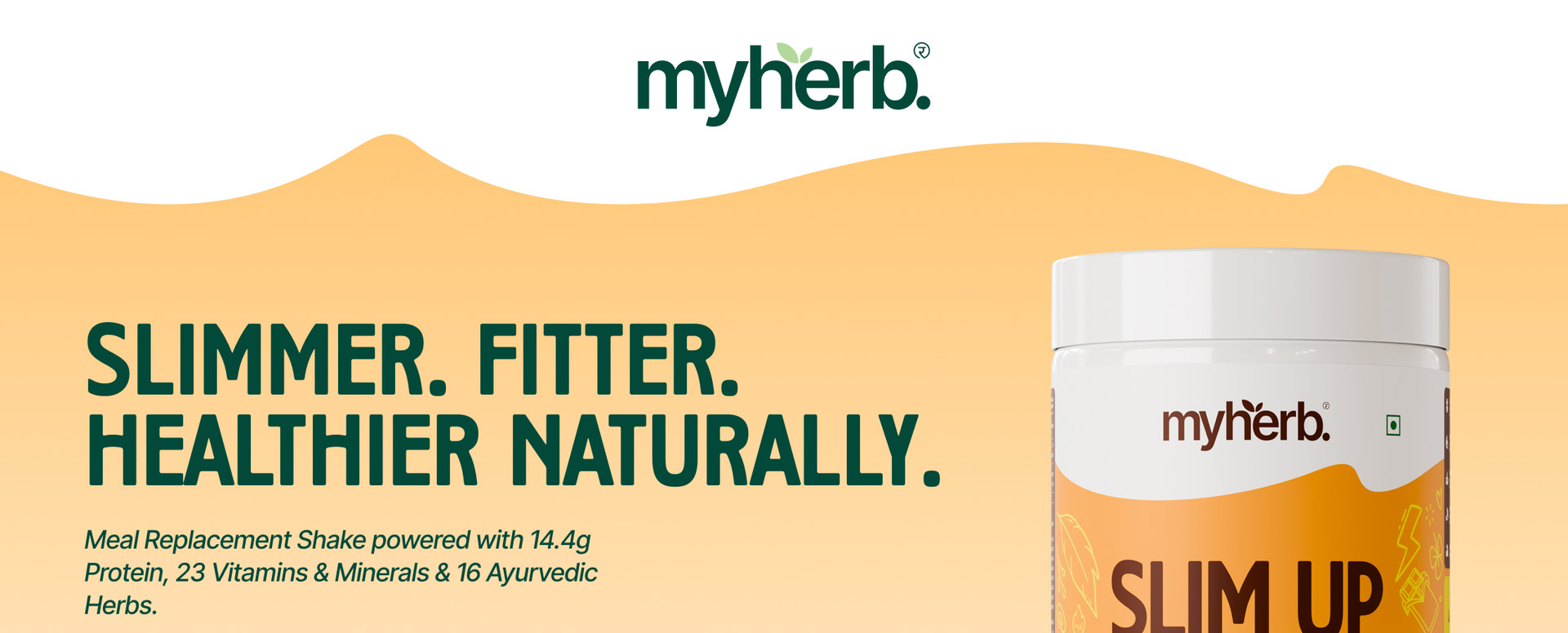 MYHERB Slim Up Meal Replacement Shake With 16 Natural Herbal Blend (Ayurvedic Formula) For Weight Control&Management-13.5g Protein-23 Vitamins For Men&Women (Chocolate Milk Shake, 500 gm)