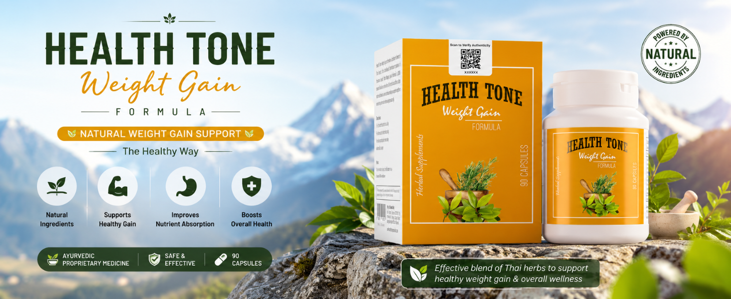 Health Tone Herbal Nutrition Capsules | Enriched with Ashwagandha, Licorice & Antioxidant Herbs | Supports Healthy Body Mass | 90 Capsules