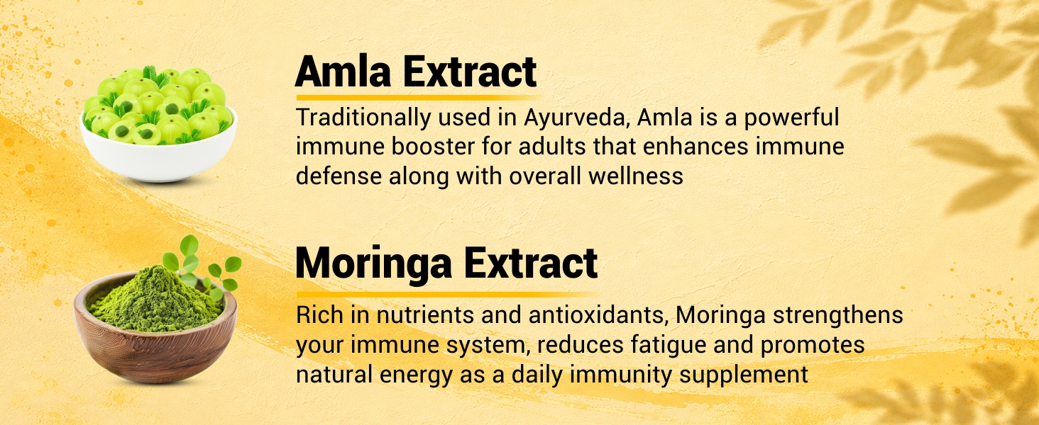 NutraStore Immunity Booster for Men & Women | Curcumin, Giloy, Amla, Moringa, Ginger, Orange & Piperine | Daily Health Supplement | 60 Capsules | Pack of 2