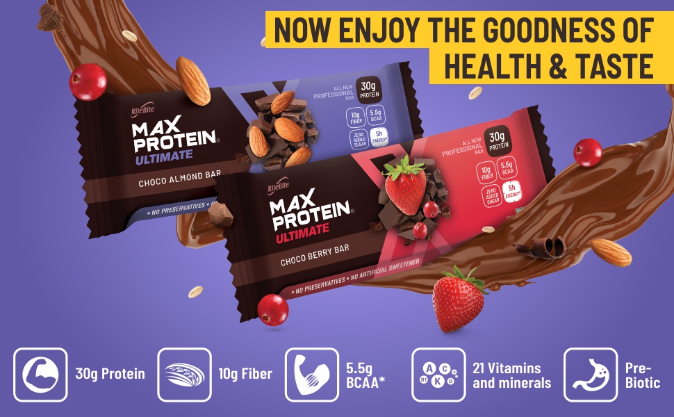 RiteBite Max Protein Ultimate Choco Almond 30gm Protein Bar (Pack of 1)