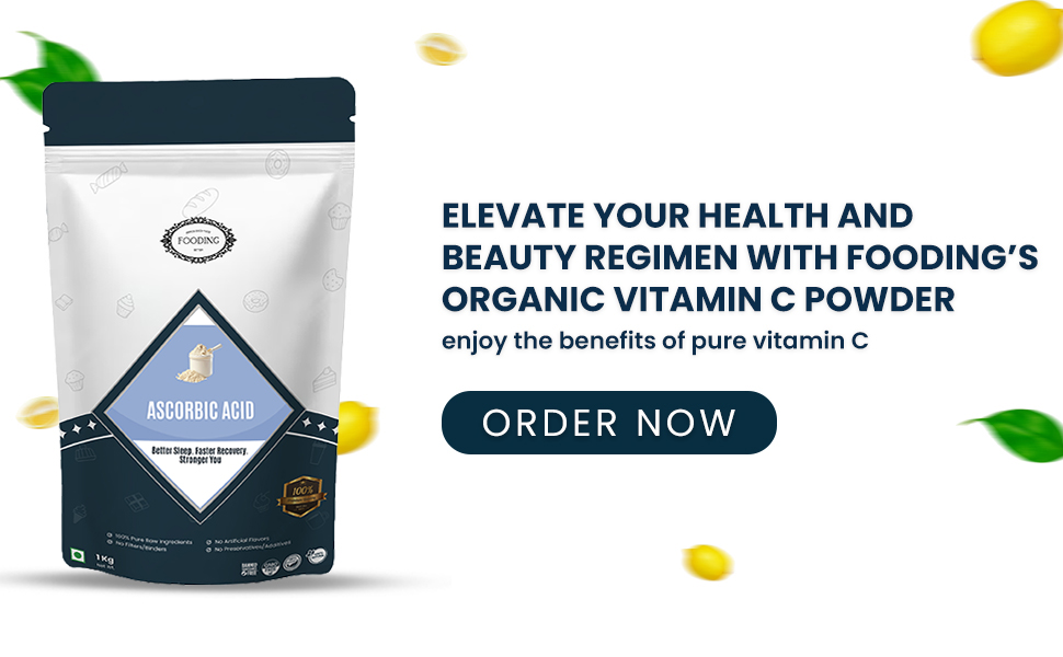 100% Pure Organic Vitamin C Powder (L-Ascorbic Acid), 1Kg, For Immunity booster, Skin cell Protection, Skin Care Serum Making, collagen Booster (Food Grade, Vegan, Non GMO)