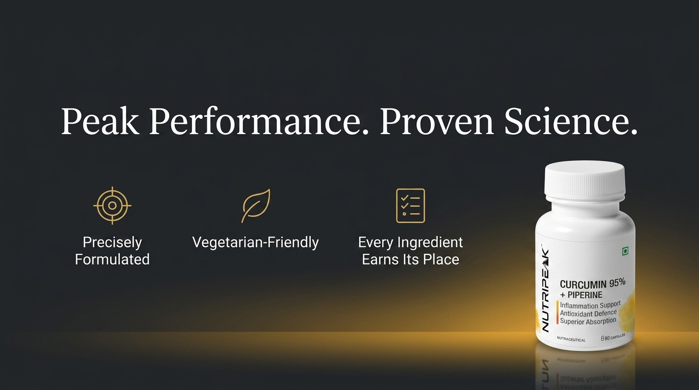 Curcumin 500mg with Piperine 10mg | 95% Standardized Curcuminoids | Turmeric for Joint Comfort, Inflammation & Antioxidant Support | Vegan Veg Capsules | 60 Capsules