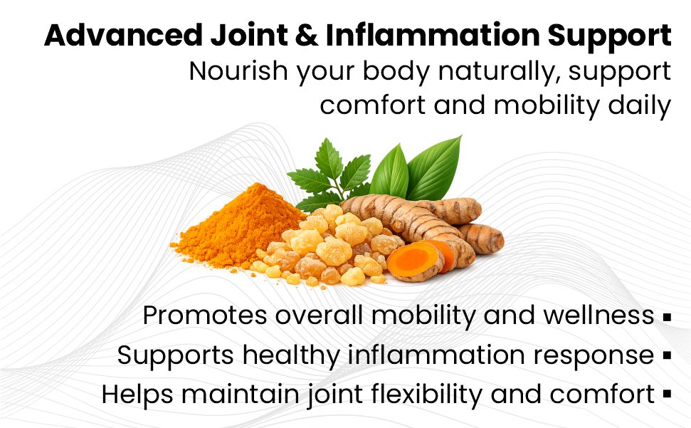 Curcumin 95%, Boswellia 85%, 510mg Capsules with Bioperine | 60 Veg Capsules | Super Antioxidant, Improves Metabolism, Fights Inflammation | 60 veg capsules