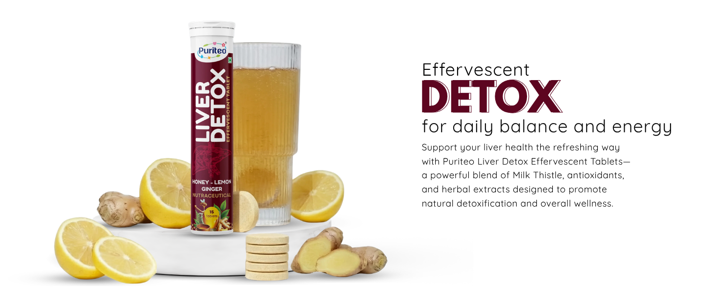 Liver Detox Effervescent Tablets | Honey - Lemon Ginger Flavour