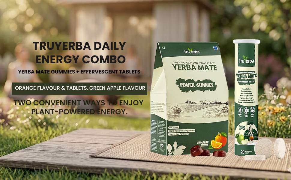 Organic Yerba Mate Power Gummies Orange & Tablets Green Apple