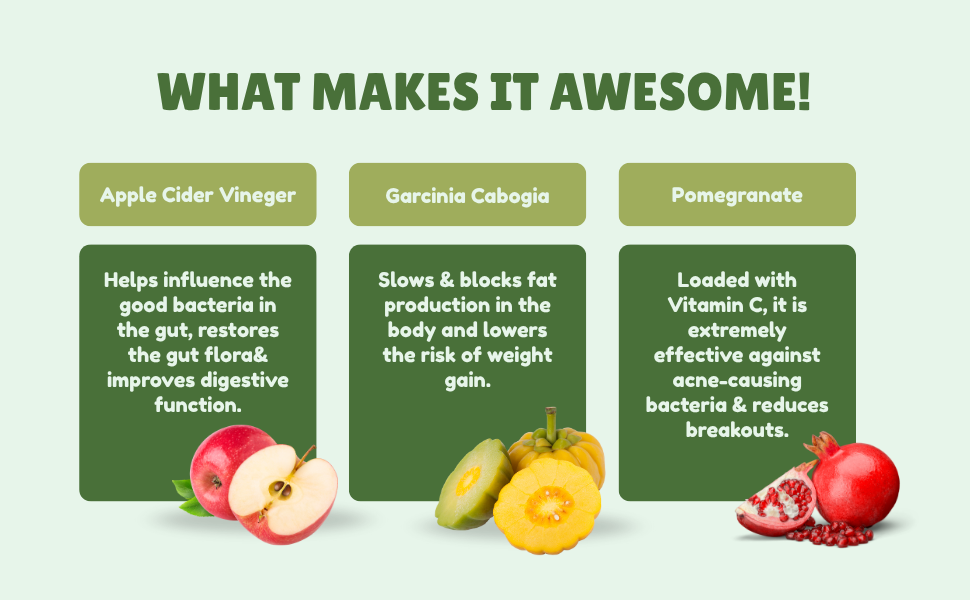 Apple Cider Vinegar Effervescent Tablet with 500mg ACV, Vit B6 & B12, Control Cravings I with Pomegranate & Beetroot I No Maltodextrin & No Added Sugar I 80 Effervescent Tablets - Green Apple (Pack of 4)