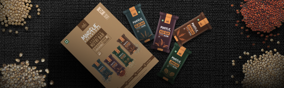 Eat Anytime Multigrain Millet Energy Chocolates, 12 Bars | High Protein, High Fiber, No Added Sugar | Gluten Free Granola Bars with Jowar, Dark Chocolate | Healthy Snack (300g)