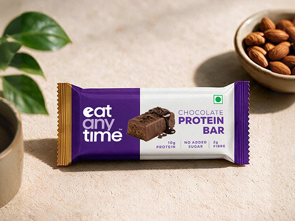 EAT Anytime Chocolate Protein Bar | No Added Sugar | 10g Protein per bar | Gut friendly | Low Calorie | Pack of 10 bar