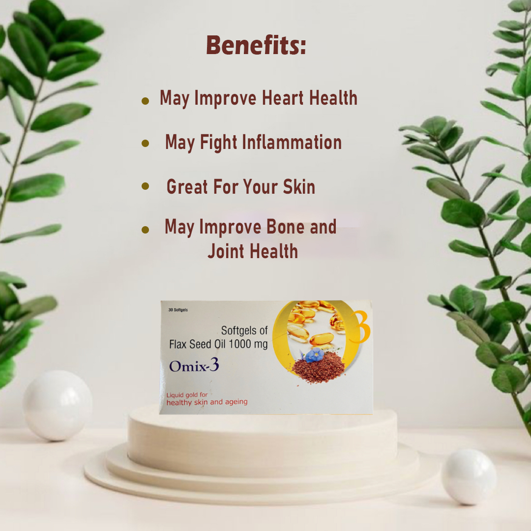 Cold Pressed Flaxseed Oil 1000mg Omega 3-6-9 Softgel Capsules for Men & Women | Plant-Based Essential Fatty Acids | Supports Heart, Brain & Joint Health | Vegetarian Omega Supplement | 30 Capsules