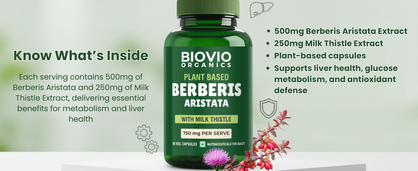 Berberis Aristata with Milk Thistle, 60 Veg Capsules