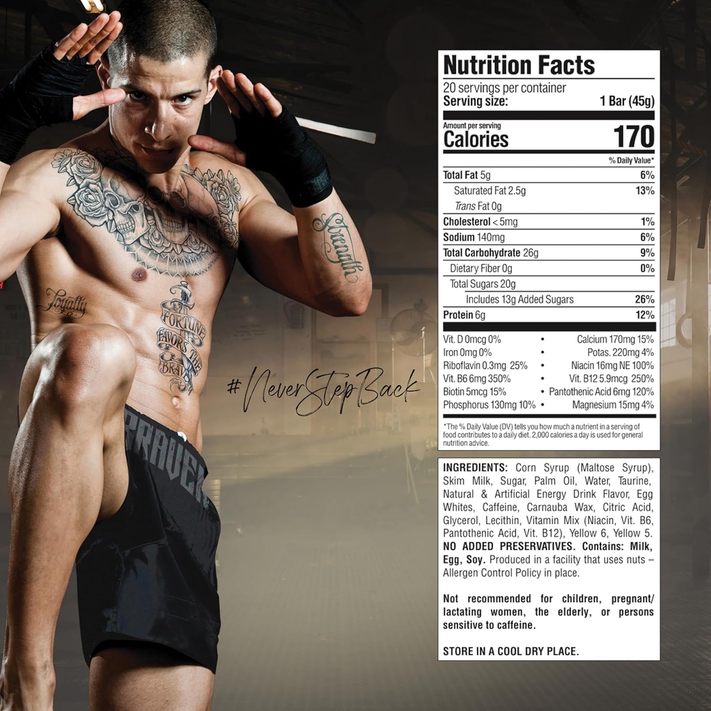 Kick Bar Braven Combat Energy Bars - Caffeine Kick (20 Pack)