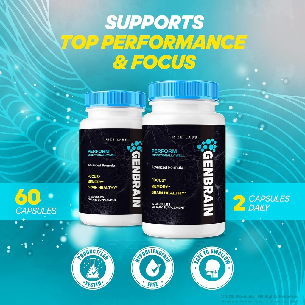 Advanced Memory Complex GenBrain Memory Supplement - Boost Focus & Brain Health