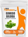 BulkSupplements.com Poudre d'extrait de Biloba de Ginkgo - de la feuille de Biloba de Ginkgo, source antioxydante, supplément à base de plantes - sans gluten, 200mg par portion, 1kg (2,2 lb) (paquet de 1)