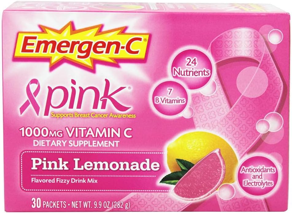 Emergen-C 1000mg Vitamine C Poudre pour Imune quotidienne Soutien Sans caféine suppléments de vitamine C avec le zinc et le manganèse, B vitamines et électrolytes, Super Orange Flavor - 30 Compte