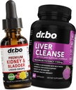 Supplément de soutien au rein Bladder Health & Liver Cleanse Detox - Suppléments bio pour le rein Detox Drops & Liver Detox Cleanse Capsules Supplément - Rênal Urinary Tract Herbal