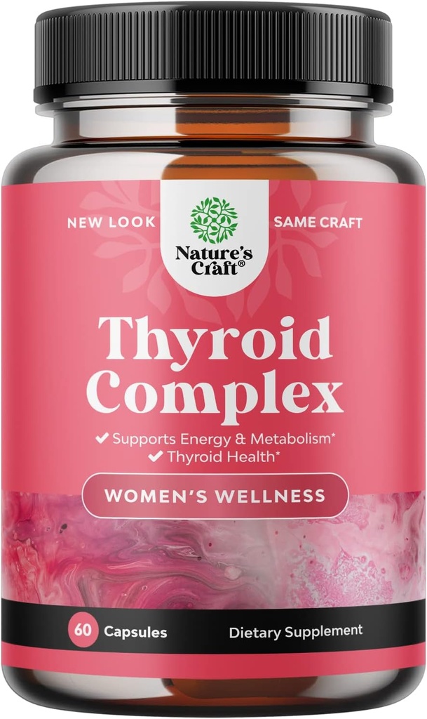 Support thyroïdien avancé pour les femmes avec Ashwagandha - supplément thyroïdien adaptogène avec L Tyrosine Rhodiola et Astragalus racine - Non-OGM Balancing Herbal Thyroïde Énergie Femmes Supplément santé