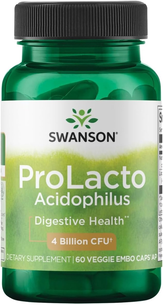 Swanson Prolacto Acidophilus 4 Million Cfu 60 Capsules de Veg