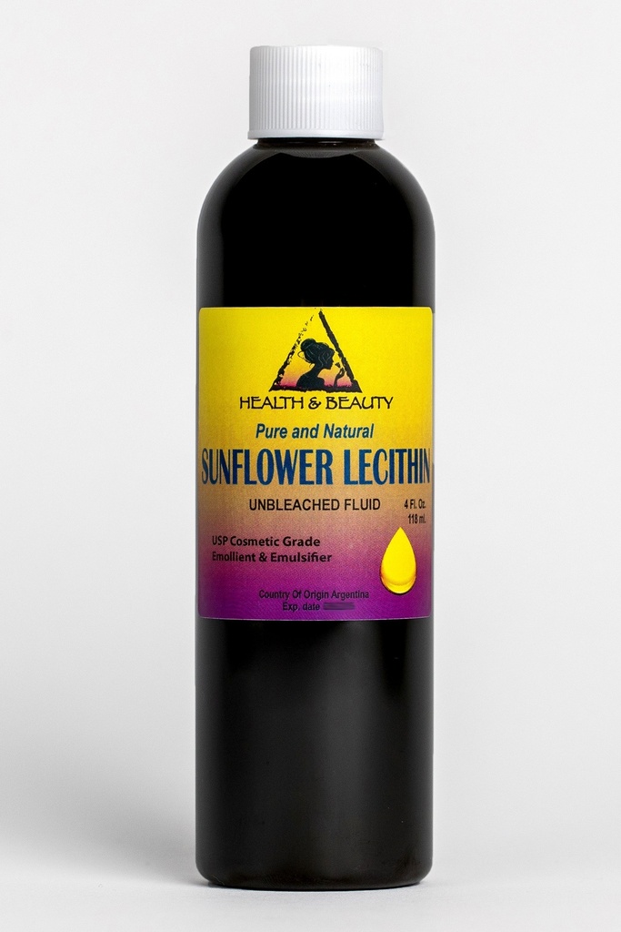 Lécithine Tournesol Emulsifiant liquide non blanchi Stabilisant émollient Pure 4 oz
