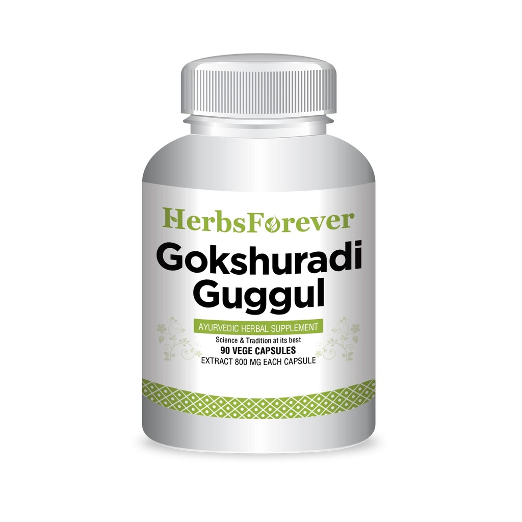 Herbsforever Gokshuradi Guggul-Kidney Bladder & Urinary Track Health,Urogenital, Reproductive Care for Men & Women| Triphala,Trikatu & Potent Herb Extracts| Ayurvedic Authentic|90Veg Capsules|800mg