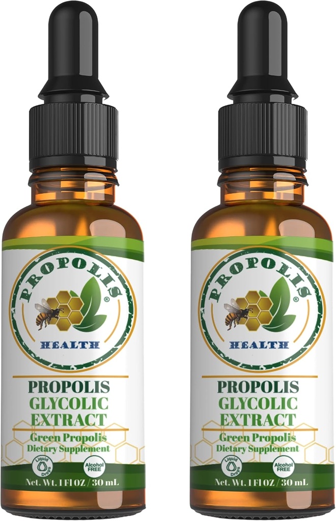 Extrait de propolis verte liquide - Propolis brésilienne de l'abeille - Supplément de soutien immunitaire sans alcool - 60 jours d'approvisionnement - Immunité naturelle