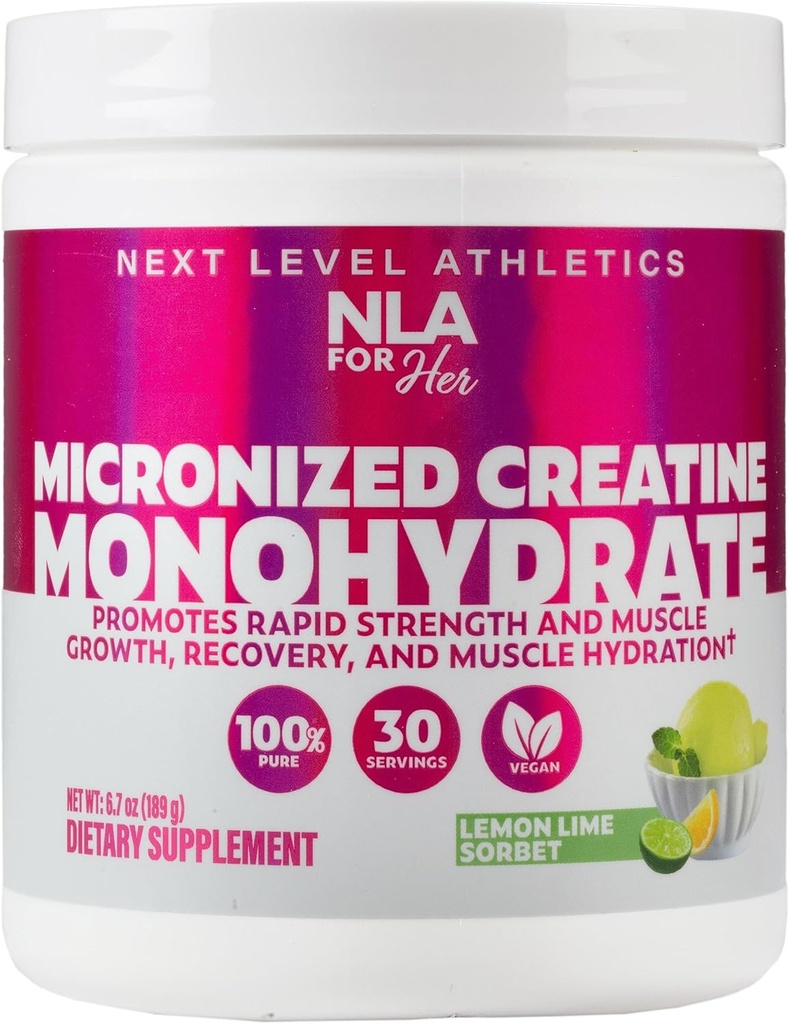Son monohydrate de créatine micronisé pour les femmes (30-5g de portions)-Great Dégustation Lime Lime Sorbet Aromatisé-Lean Croissance musculaire et récupération d'entraînement, Boost Performance- Vegan, Pas de Bloating ou de rétention d'eau