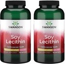 Swanson Premium Marque Soy Lécithine Non-OGM 1,2 g 180 gels 2 Pack