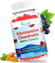 Haute Biodisponible Glucosamine Chondritine Gummies avec Turmeric & MSM, Boswellia - Supplément de soutien conjoint - Support de cartilage, flexibilité et résistance - 60 Gummies