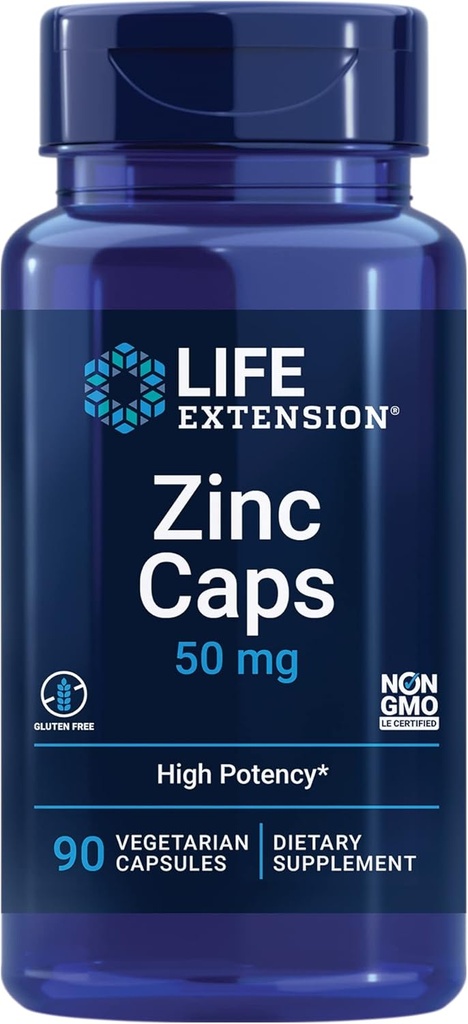 Life Extension Lysine 620mg et Zinc 50mg - 100 capsules végétariennes et 90 capsules végétariennes