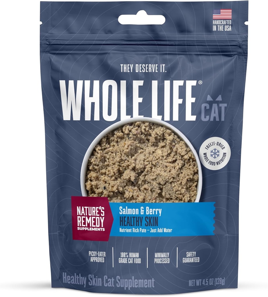 Peau saine et supplément de chat pour la peau sèche, l'allergie et le soulagement de l'estomac, Immune de chat et soutien digestif - Probiotiques et Omega 3 pour chats, aliments pour chats Ajouter des ins - 30 jours d'approvisionnement