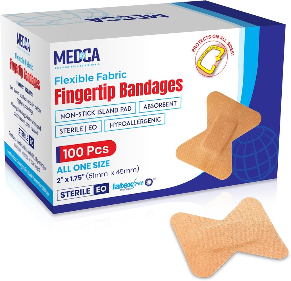 Bandes de tissus flexibles - Bandes adhésives en tissu souple Soins pour les doigts et pour protéger les blessures contre l'infection - (100 Count Box)