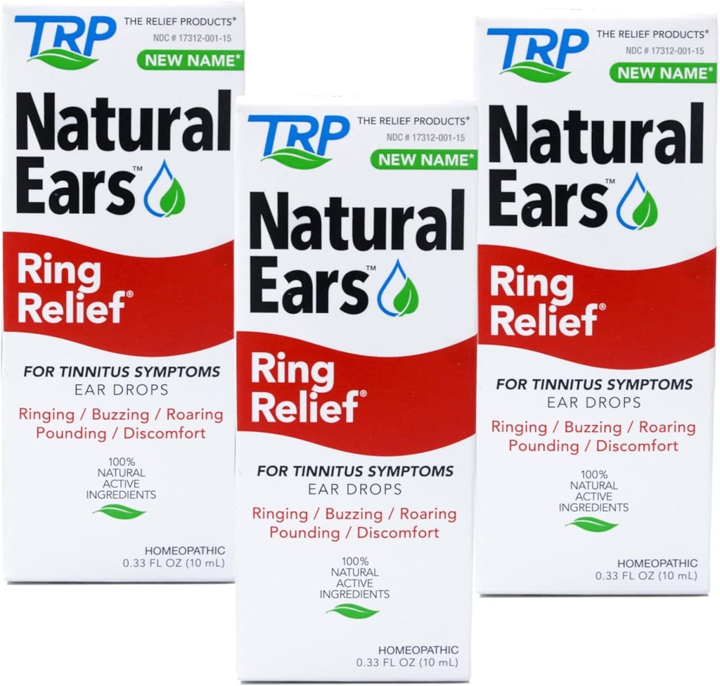 Soulagement des anneaux gouttes d'oreille homéopathiques - 0,33 OZ, boîte de 3