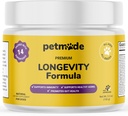 Tuile de dinde pour chiens - Vitamines et suppléments pour chiens - Prébiotiques et probiotiques pour la longévité, le soutien immunitaire et la digestion - avec Chlorella, Dandelion Root, Vitamine E & More- 5.3 Oz