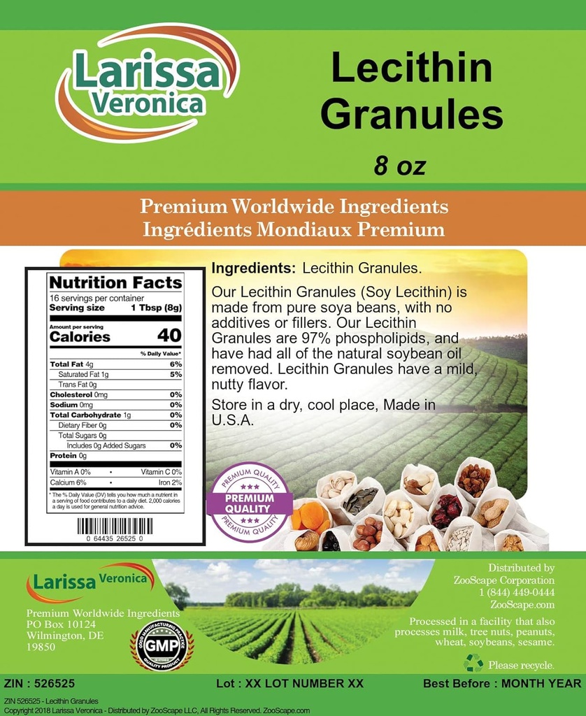 Granules de lécithine (8 oz, ZIN: 526525) - 3 boîtes