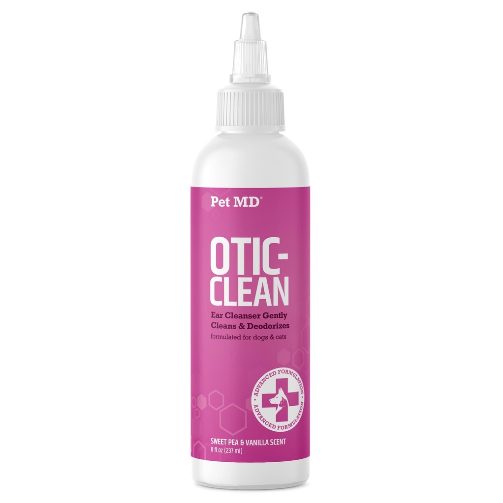 Pet MD Otic Clean Dog Ear Clean Nettoyant pour chats et chiens - efficace contre les infections, les démangeaisons et les contrôles Odor - 8 oz