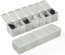 Organisateur hebdomadaire de petites pilules, cas de pilules de 7 jours, boîte de médecine quotidienne de cas de vitamine, contenants de pilules pour les suppléments de médecine Huile de poisson(2Pcs,Grey)