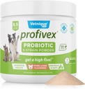 Vetnique Labs Profivex Probiotiques pour chiens Tous les aliments pour chiens naturels et poudre pour la santé digestive suppléments probiotiques pour chiens 5 souches de probiotiques et prébiotiques (poudre, 8,5 oz)