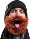 Beard tête Bushy Beaver Beanie - Chapeau drôle de tricot et faux costume de barbe noire