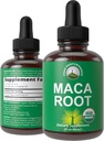 La racine de maca gouttes liquides. Supplément d'extrait végétalien biologique USDA pour les femmes et les hommes. Maca For Energy, Endurance et Mood Support. Zéro sucre, sans gluten, sans capsules