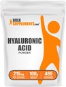 BulkSupplements.com Poudre d'acide hyaluronique - sous forme d'hyaluronate de sodium, suppléments d'acide hyaluronique - grade alimentaire, sans gluten - 215mg par portion, 100g (3,5 oz) (paquet de 1)