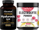 NatureBell Capsules d'acide hyaluronique avec Biotin + Vitamine C & Electrolyte Hydratation Powder Bundle Pack de produits de beauté Complete Beauty Care Complex