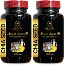 Supplément de graine CHIA - Pilules d'extrait de graine de chia, Suppléments digestifs pour la musculation, Oméga-3, Source haute fibre et protéines, Acides gras essentiels - 2 bouteilles 120 capsules