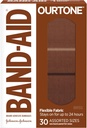 Band-Aid marque Ourtone Bandes adhésives, protection flexible et soin des petites découpes et des scrapes, paillasson pour plaies douloureuses, BR55, Tailles assorties, 30 ct