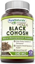 Pure Naturals Black Cohosh Ménopause Relief - Solutions naturelles pour le soutien de la ménopause - Supplément de 540 Mg avec Extrait de racine pure 120 Capsules