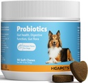 Probiotiques pour chiens avec enzymes digestives, probiotiques et prébiotiques, soutien santé Gut, santé digestive, Gut Flora et Diarrhée, chien probiotique Chews pour système immunitaire (Chicken Chews, 90ct)