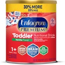 Enfagrow Premium Toddler boisson nutritionnelle, vanille naturelle, Omega-3 DHA pour le soutien du cerveau, prébiotiques et vitamines pour la santé immunitaire, non-OGM, boîte de poudre, 32 Oz (paquet de 1