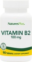 Natures Plus Vitamine B2 (Riboflavine) - 100 mg, 90 comprimés végétariens - Booster d'énergie naturelle et de métabolisme, favorise la santé générale - Sans gluten - 90 portions