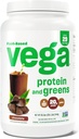 Vega Protéines et Verts Poudre de protéines, Chocolat - 20g Protéines végétales plus légumes, végétalien, non OGM, protéines de pois pour les femmes et les hommes, 2,1bs