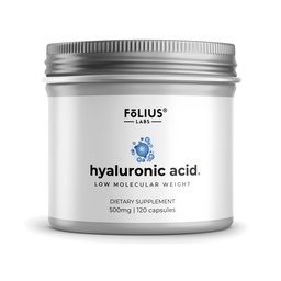 Ultra haute pureté Capsules d'acide hyaluronique 500mg - 95% Hyaluronate de sodium - hautement purifié et biodisponible - Faible poids moléculaire - Non-OGM Fermenté - 120 Capsules